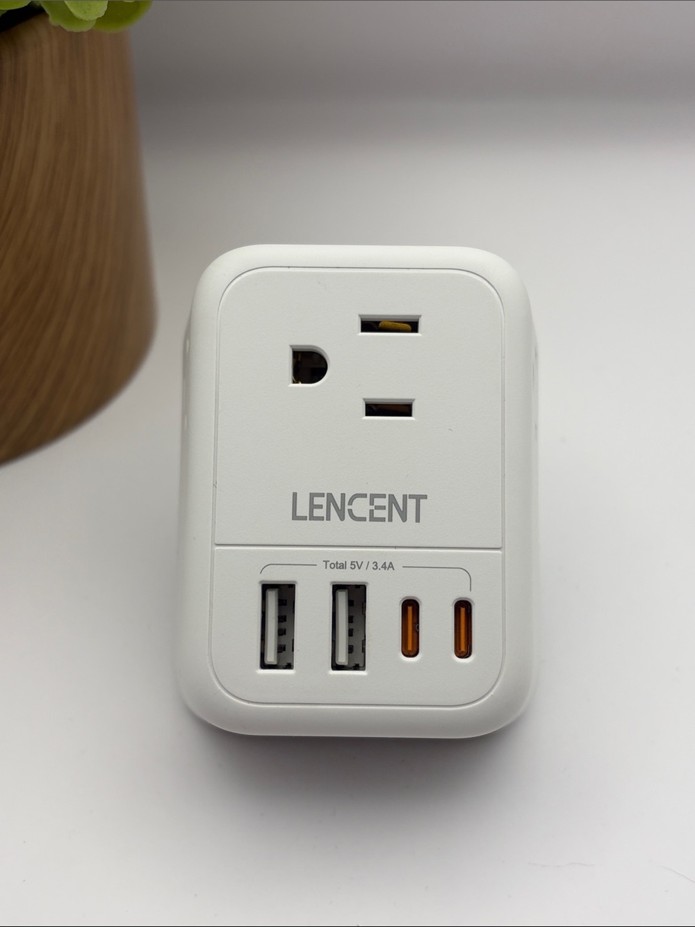 Lencent Foldable Dual USB Type C European Travel Plug Adapter, PA050USEU